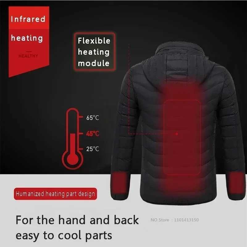 USB Heating Jackets Men Winter Warm Heated Parkas 23 Zones Electric Heated Jackets Waterproof Warm Jacket Coat Plus Size shsl H251017