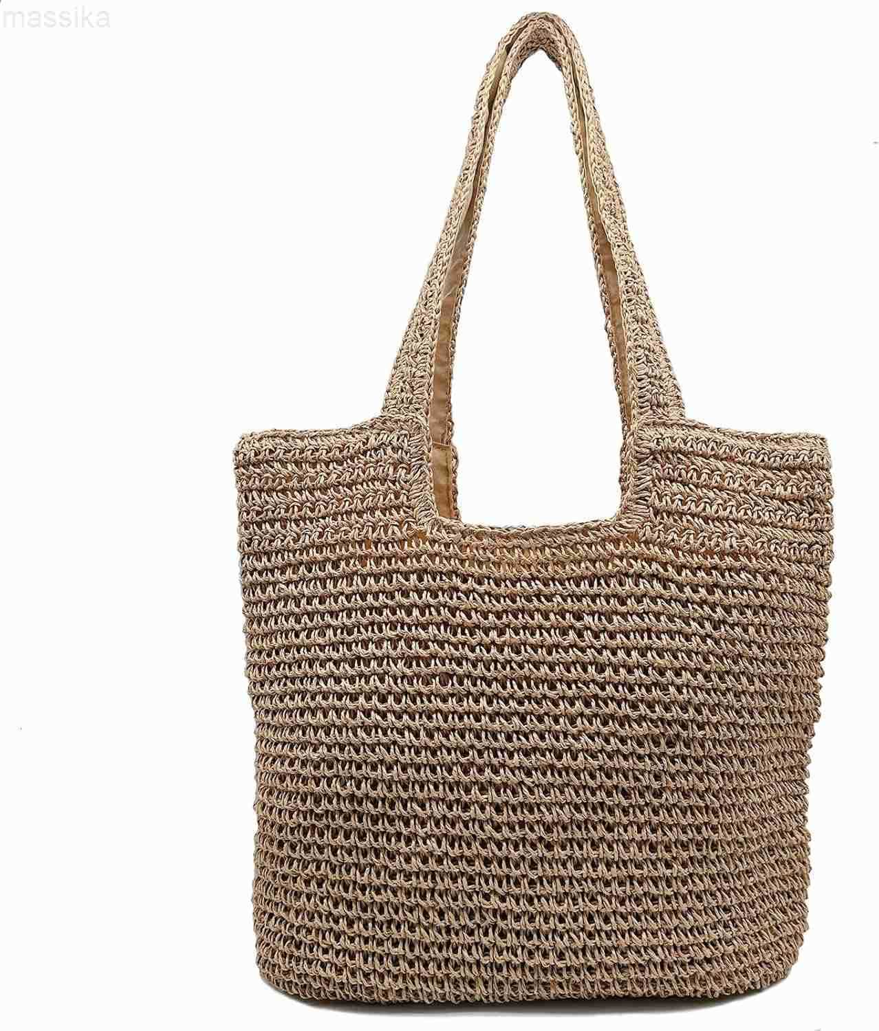 Straw Beach Bag Buckets Totes Handbag Shoulder Tote Bag Straw Purse Summer Purse Women Summer Handbag M251017
