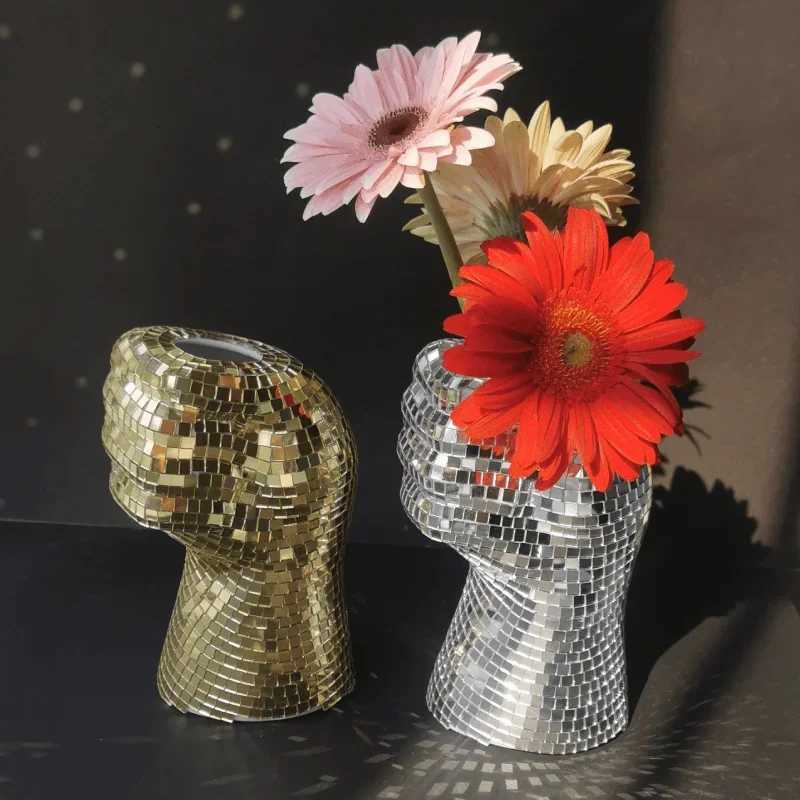 Creative Disco Ball Vase Body Shaped Flower Planter Pot Tabletop Sculpture Table Centerpiece Home Decor Unique Housewarming Gift C251017