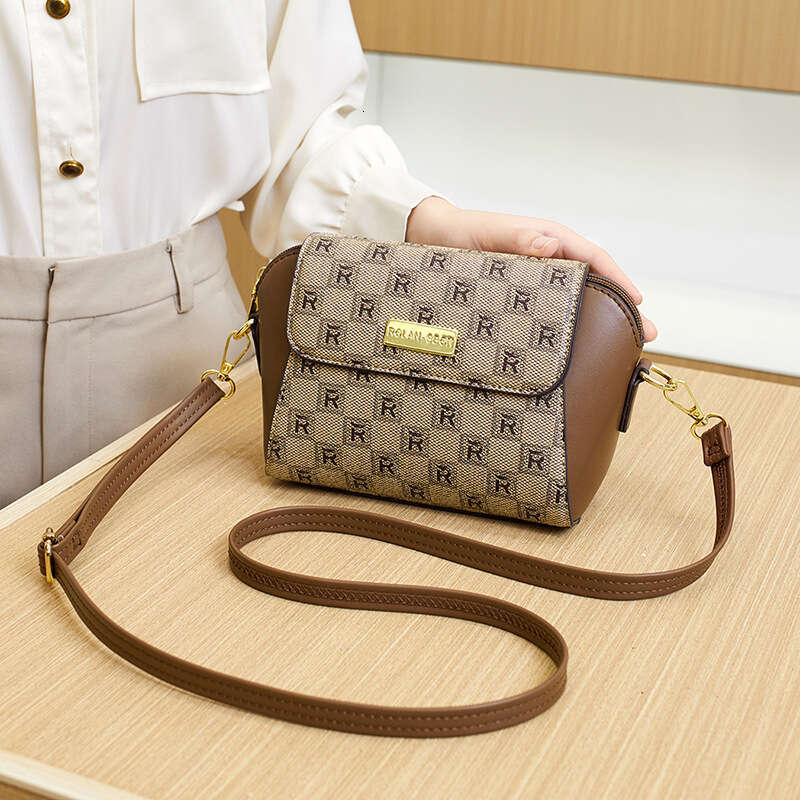 Shell Women's New 2025 Full Letter Print Phone Single Shoulder Crossbody Large Capacity Mom Bag