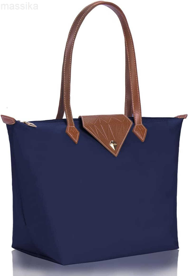 Women Tote BagStylish Waterproof Nylon Ladies Shoulder Bag Folding Beach Travel Bag for WorkShopping Large M251017