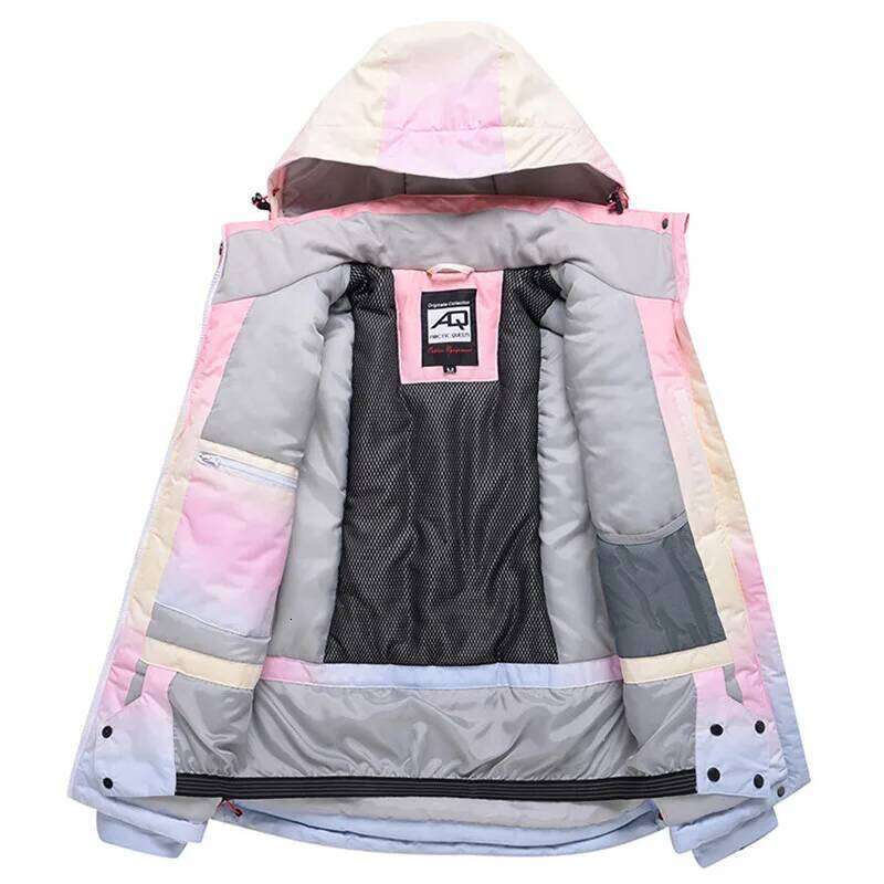 New Fashion Color Matching Ski Women Windproof Waterproof Snowboard Jacket And Pants Suit Female Snowsuit Costumes