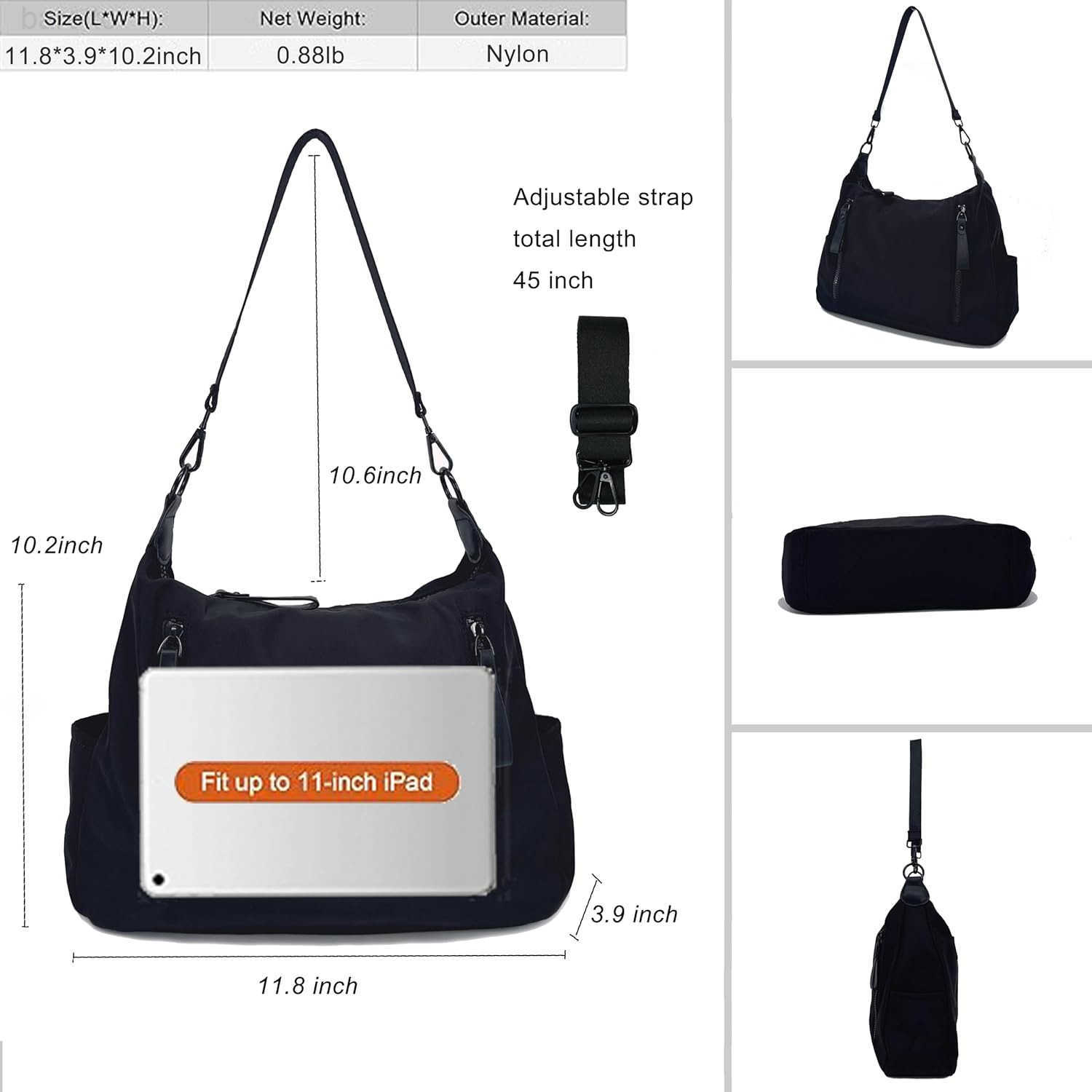 Hobo Bag for Women Top Handle SaTChel Purse Crossbody Bag Nylon Shoulder bag Bucket Handbag Purse for Women Medium Z251017