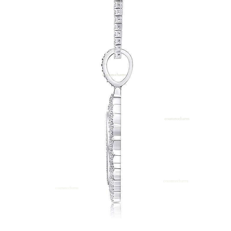 Iced Out VVS Moissanite Round Pendant S Sier Gold Plated Design Hip Hop Rapper Jewelry Statement Necklace