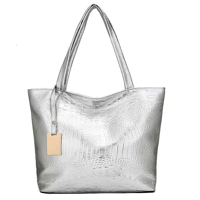 fashion large capacity crocodile women shoulder bags pu leather lady handbags silver gold hand bags big tote bag Z251017
