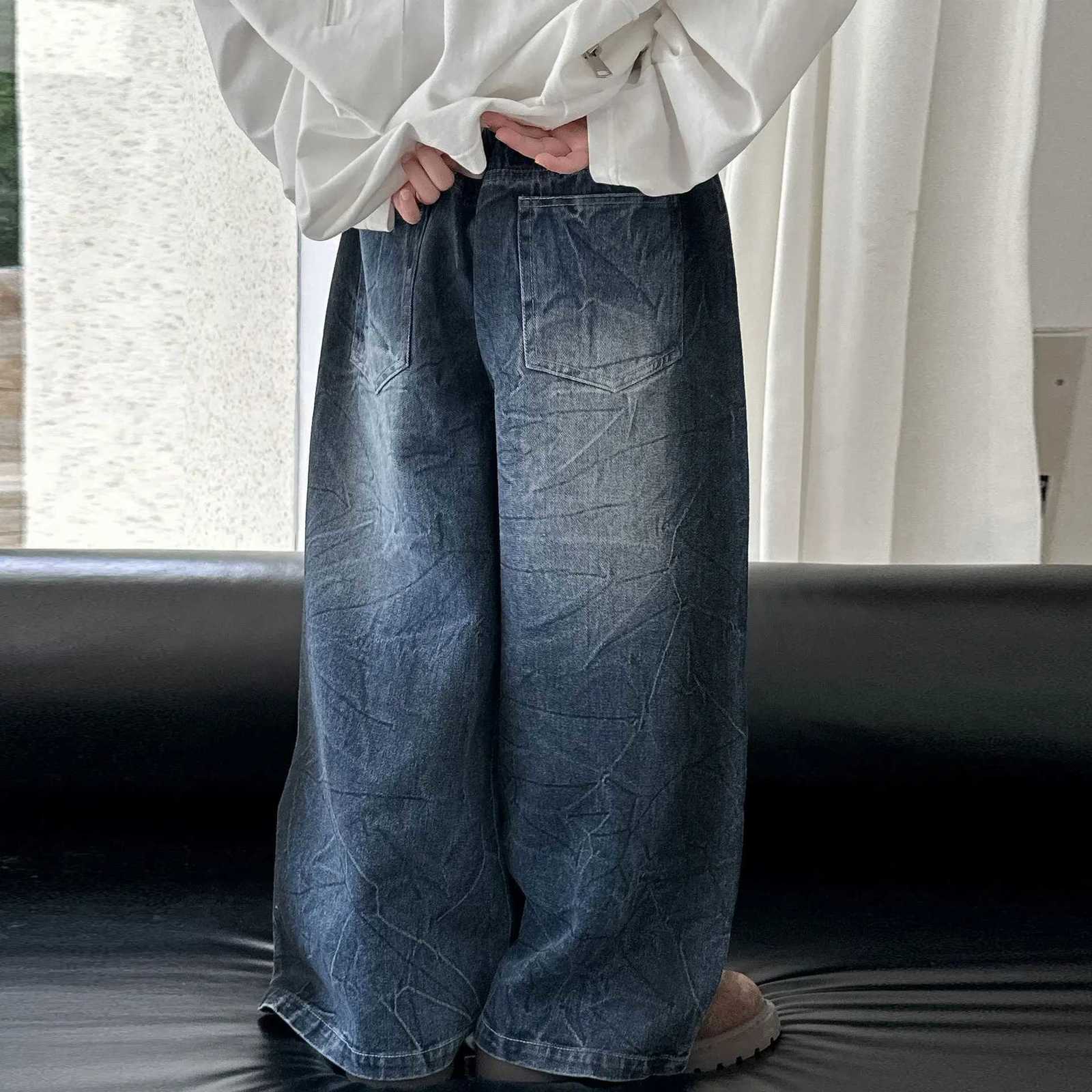 Boys Autumn Burst Pattern Jacquard Jeans Trendy Brand Straight Casual Trousers 2025 New Childrens Loose PantsT251017