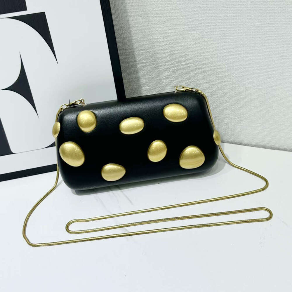 designer bag tote bag Box Bag Clip Small Coin Purse Inlaid with Pebbles Chain Niche Evening Clutch for Women