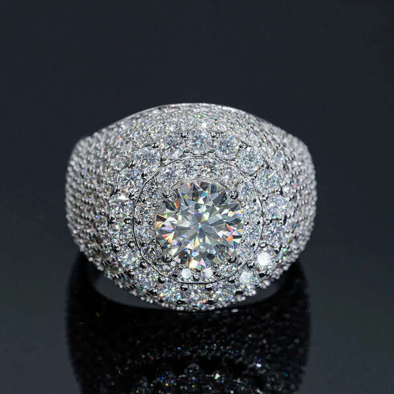 8mm Moissanite for Men Iced Out Rings Women S Sier Wedding Ring Finger Jewelry Pass Dias Tester Free Shipping