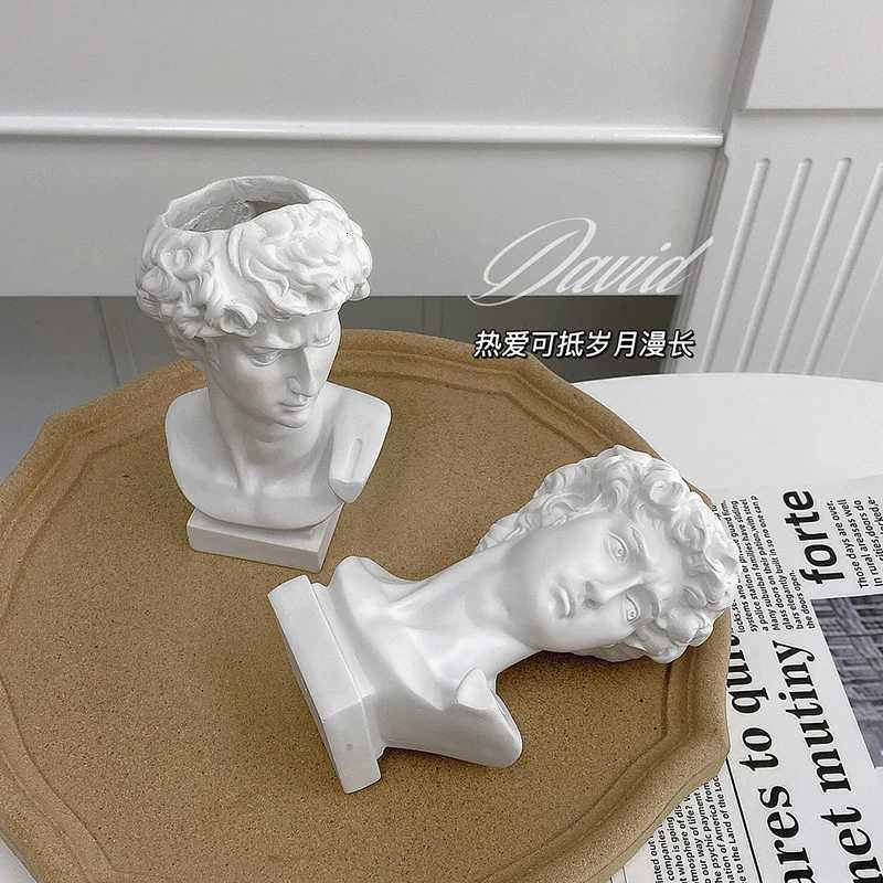 Nordic Creative Vase Home Decor Resin David Head Sculpture Portrait Statue Flower Pot Vases Art Craft Garden Room Decoration C251017