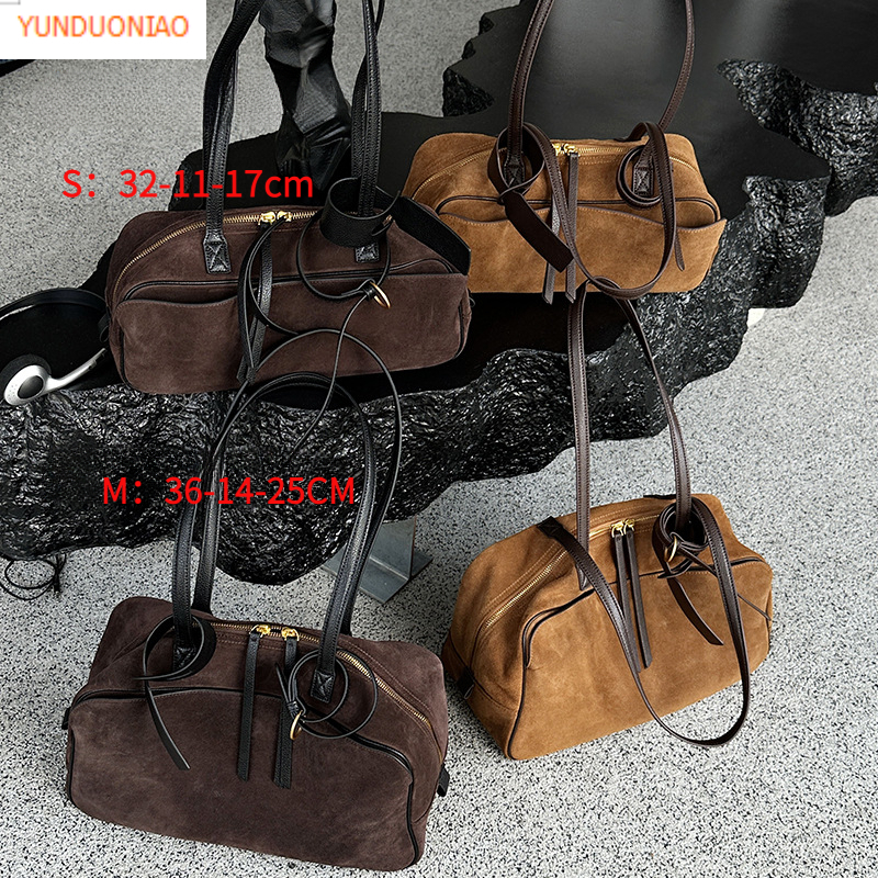 Autumn And Winter New Matte Textured Cowhide Designer Bag Luxury Handbag Genuine Leather New Commuting Women's Shoulder Armpit Bag