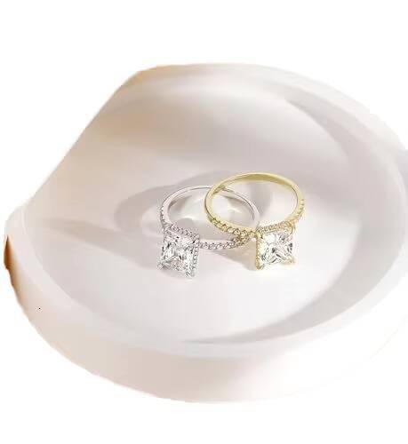 Radiant Cut Solitaire Cubic Zirconia CZ Engagement and Wedding Promise Rings for Women 3CT 925 Sterling Silver Jewelry