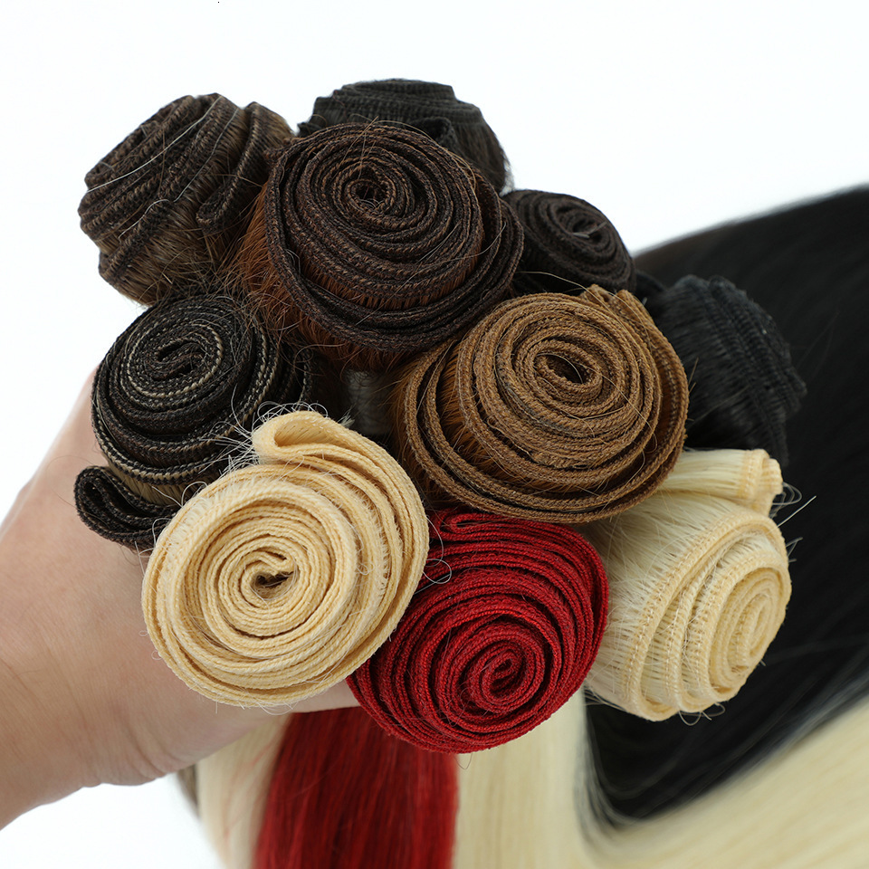 Straight Hair s Heat Resistant Synthetic Bundles Colorful High Temperature Cosplay Brown Blonde 240410