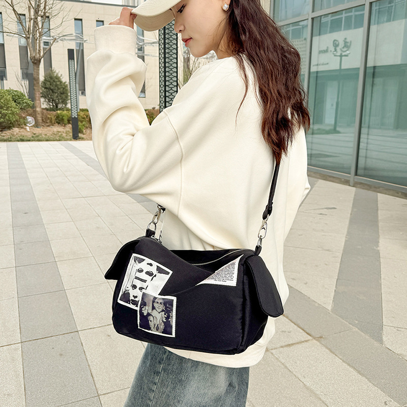 Designer Bag Casual Bag For Women 2025 New Fashion Luxury Bag Large Capacity Wide Shoulder Strap Crossbody Bag Nylon Trendy Lightweight Shoulder Bag