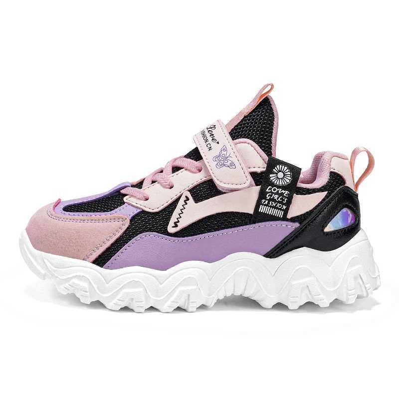 Fashion Children Shoes Girls Sneaker Black Pink PU Leather Platform Casual Sneaker School Tennis Sports Shoes for GirlsT251017