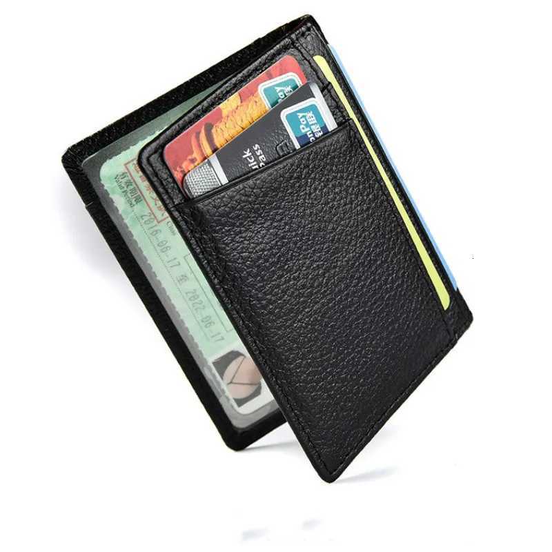 Super Slim Soft Men 100 Genuine Leather Mini Credit Card Wallet Luxury Brand ID Card Holders Purse Male Thin Small CardholderW251017