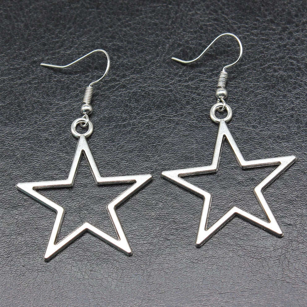 Hot Selling Fashion Simple sier 36x33mm Hollow Star Pendant