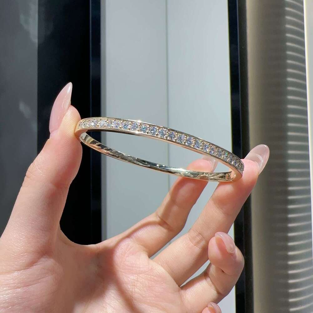 Light Versatile Single Row Round Dia Bracelet Gold and Sier Two-tone Optional Exquisite Sparkling Fashion Jewelry