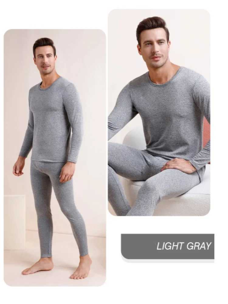 Mens Winter Thermal Underwear Long Men Keep Warm TopsPants Twopiece Set Thick Clothes Comfortable Thermo Underwear Sets H251017