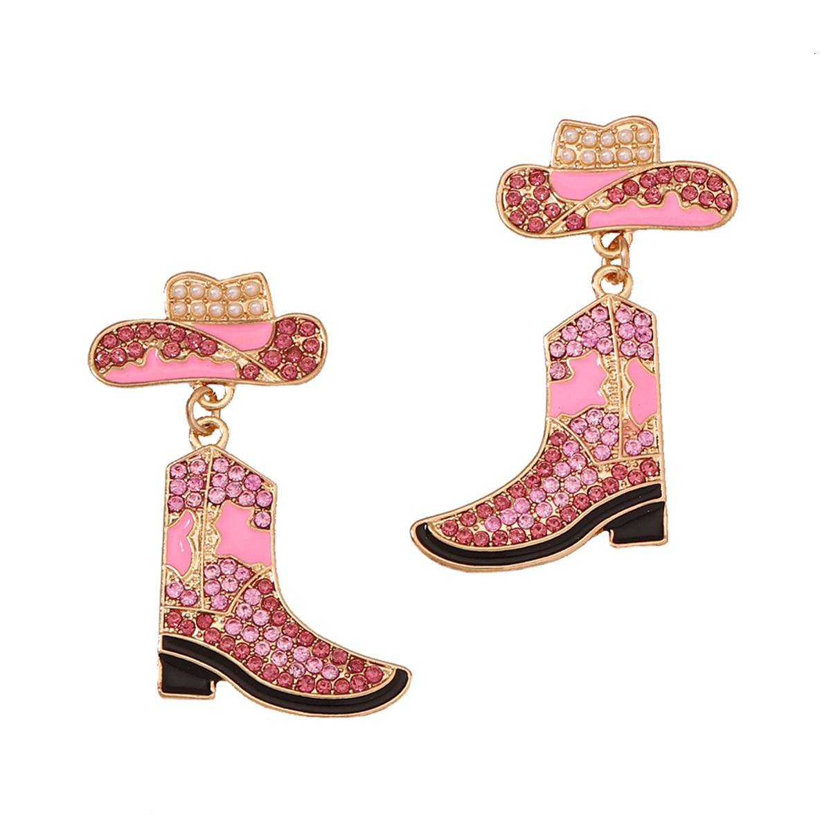 Luxury earrings Fashion Personality Temperament Cowboy Style Oil Drop Diamond Alloy Boots Earrings Jewelry designer earrings for woman free shipping