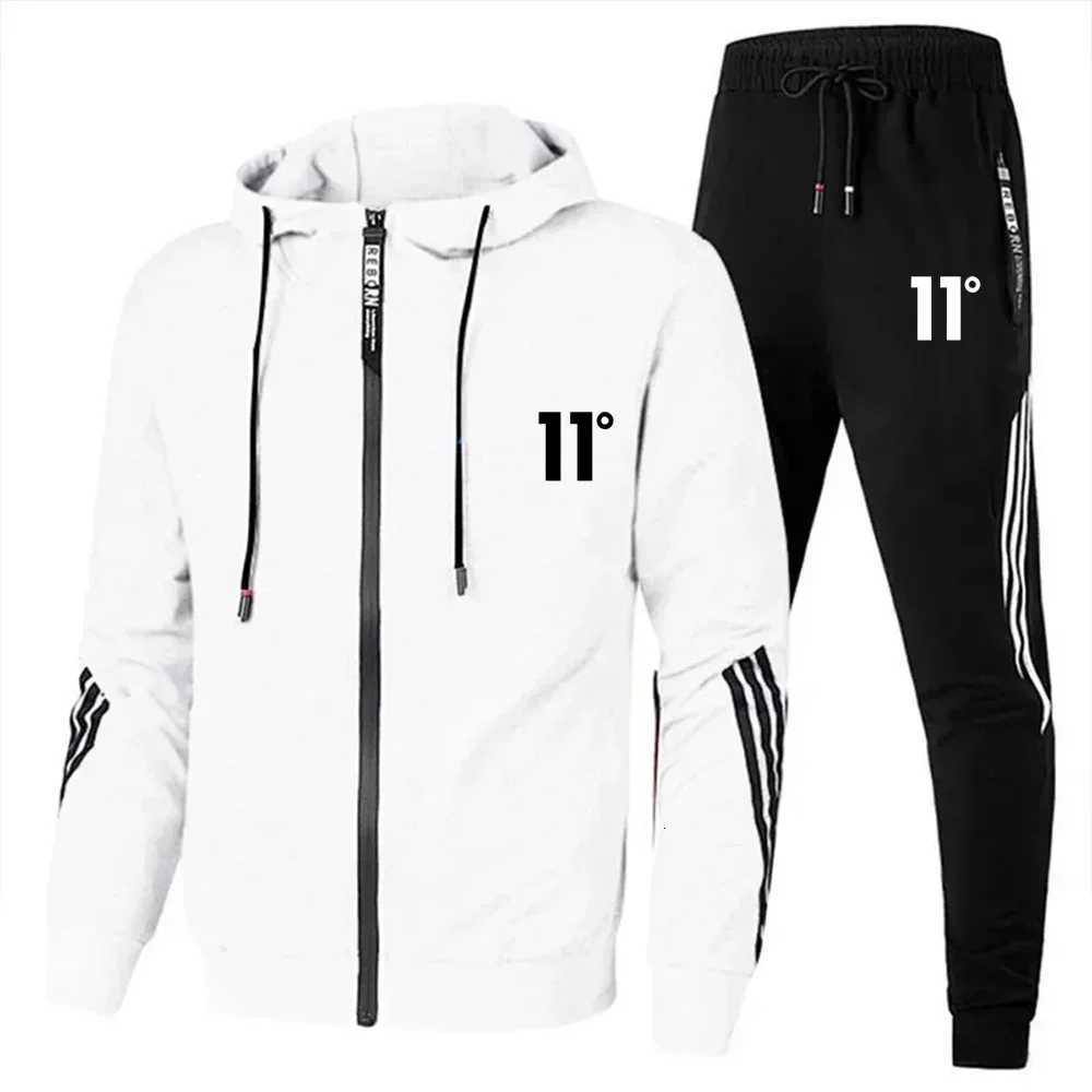 Autumn and winter printed fitness drawstring sweatshirt longsleeved outdoor sports fashionable mens set fitness sweatshirt Z251017