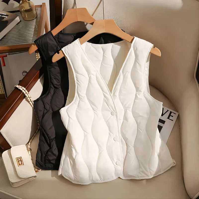Autumn Winter New Fashion Vneck Waistcoat Down Coats Womens Clothing Loose Warm Korean Simplicity Allmatch Popularity Tops W251016