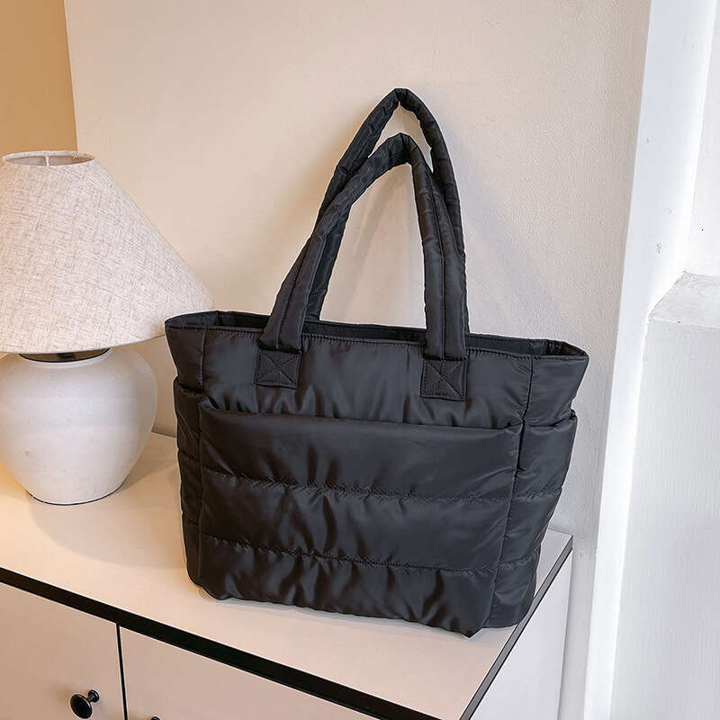 Women's Cotton Padded Tote Lightweight Laptop Commuter Large Capacity Travel Handbag Shoulder Bag Customizable