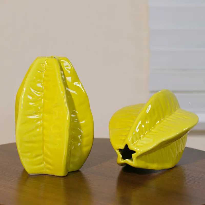 Ceramic Vase Star Fruit Creative Cream Wind Nordic Style Modern Simple Flower Arrangement Hydroponic Floral Jewelry Ornament C251017