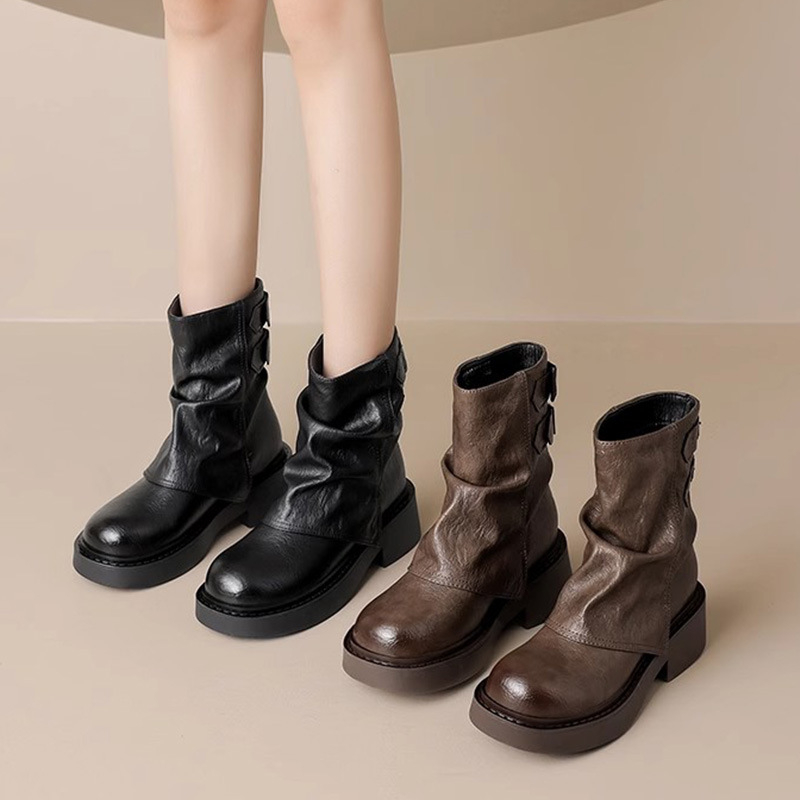 Free shipping designer boots keep warm Chunky Heel Boots Elevate Your Outfit with Trendy Stable Style
