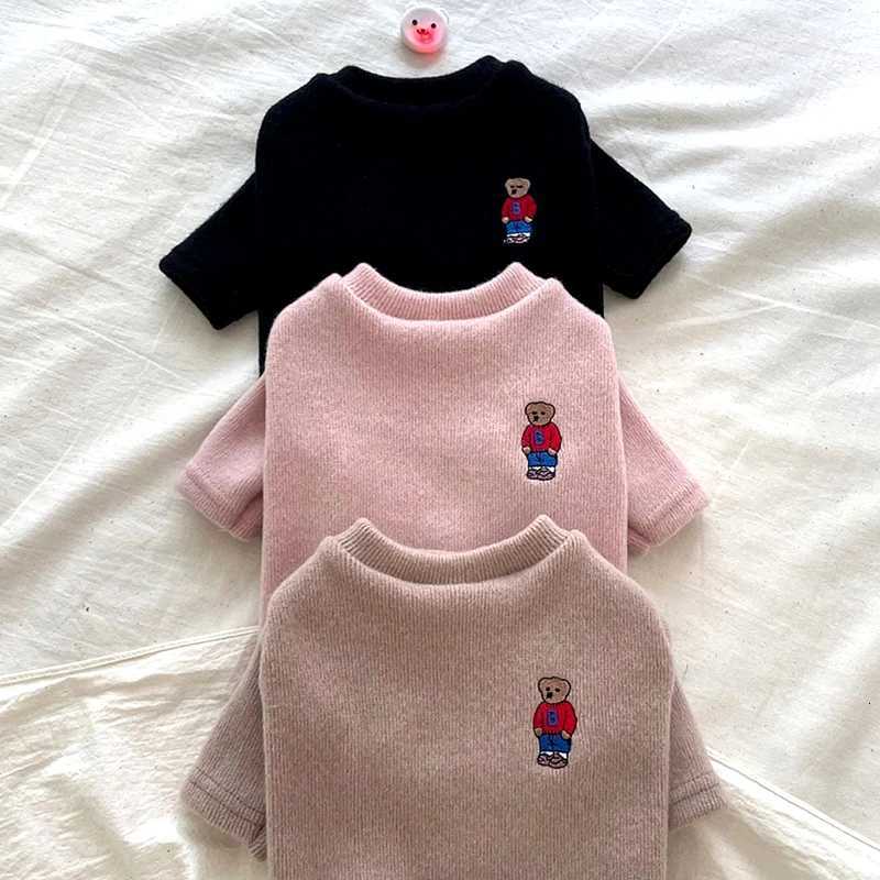 Wholesale Pet Sweater Puppy Solid Color Clothes Warm Teddy Winter Clothes Bichon Knitwear Fashion Pullover Soft Dog ClothesW251017
