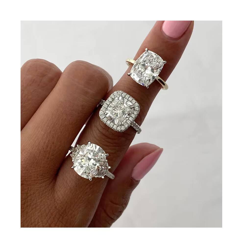 Fancy Cut Moissanite Diamond Rings Women Mujer Por Mayor Joyas De Plata 925 14K Gold Original Jewelry Manufacturer China