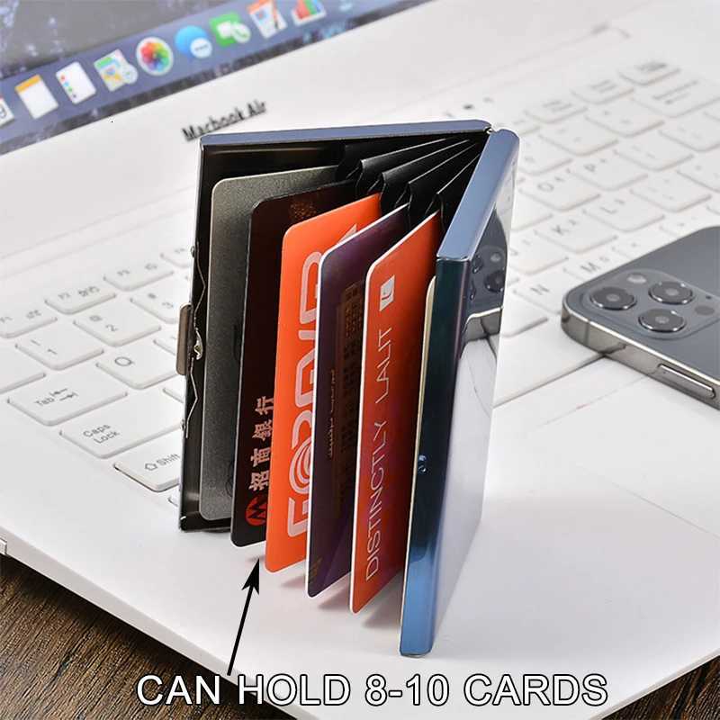Rfid Credit Card Holder Men Minimalist Wallet Aluminium Bank Cardholder Case with Money Clip Designer Porte CarteW251017