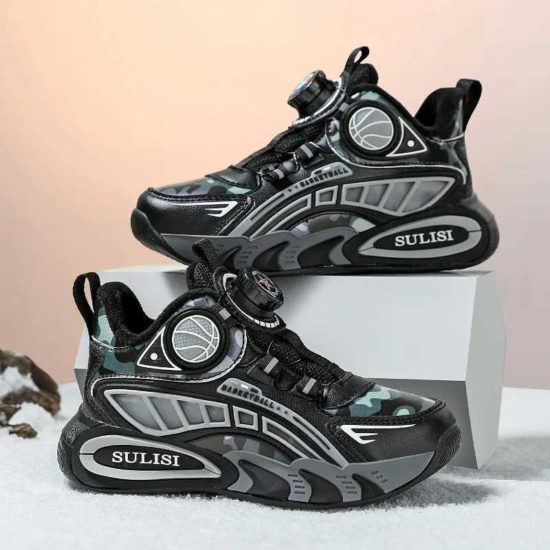 Winter Children Sneaker Boys Basketball Shoes Kids Sneakers Warm Plush Athletic Footwear Boys Outdoor Sports Shoes 4 To 10 YearsT251017