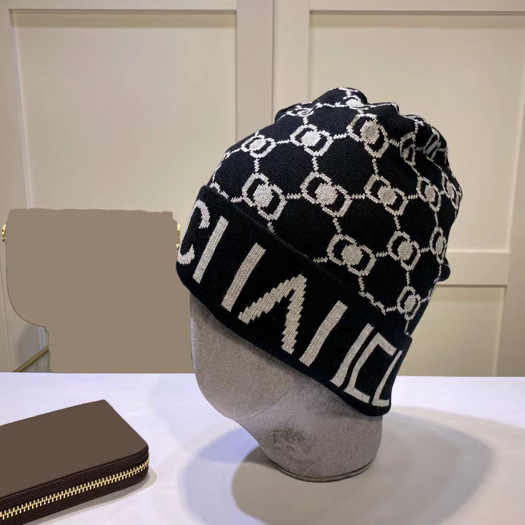 Womens Designer Beanies Winter Autumn Mens Wool Bonnet embroidery Warm Fitted Hats Double Letters Soft Cashmere Street Fashion Beanie Hats