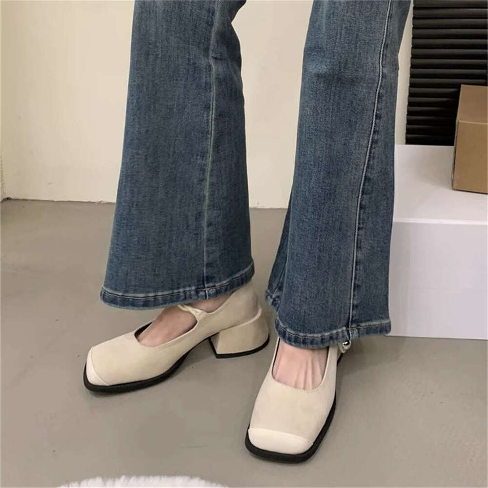 Women's 2025 New Spring Designer Shoe French Elegant Chunky Heel Mary Jane, Versatile Gentle Single Shoes for Evening Occasions