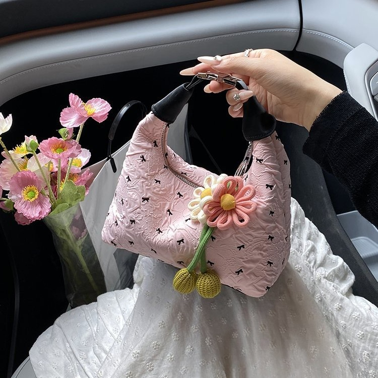 New Cute Bow Single-shoulder Bag and Color-matched Crossbody Bag