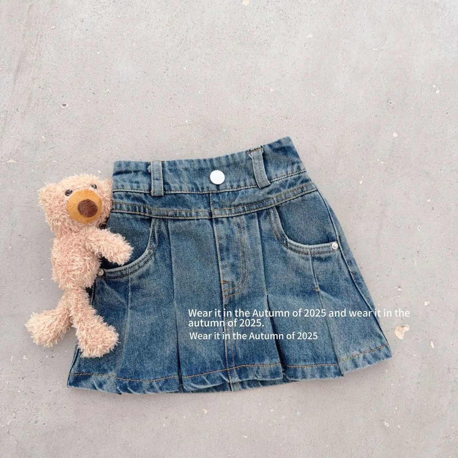 Girl Pants 2025 Autumn New Childrens Clothing Korean Style Girl Baby Fashion Ripped Jean Straight Pants Casual Simple DailyT251017