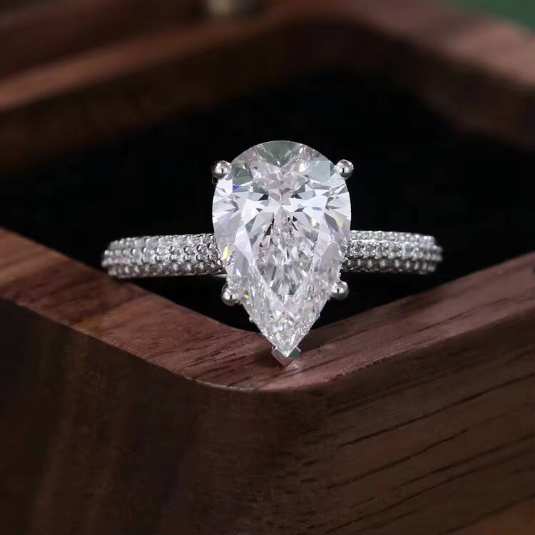 Speedin Jewelry New Arrivals 18K White Gold Pear Cut Lab Grown Diamond Fine Jewelry With IGI Custom Ring for Women