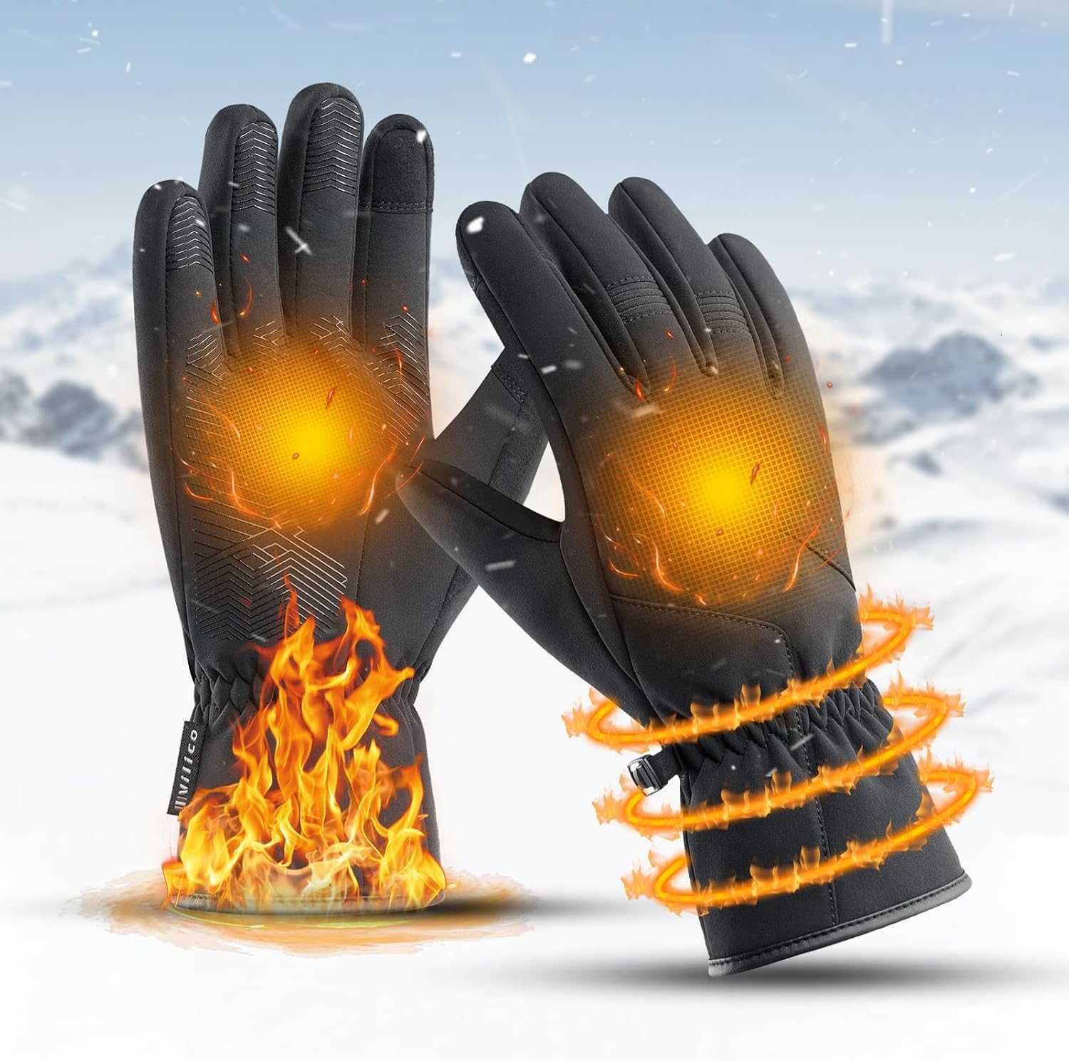 Winter Gloves for Men Women Fully Windproof Waterproof Thermal with Touchscreen Fingers AntiSlip Palm Warm Gloves for Cold Weather Cycling Driving Hik