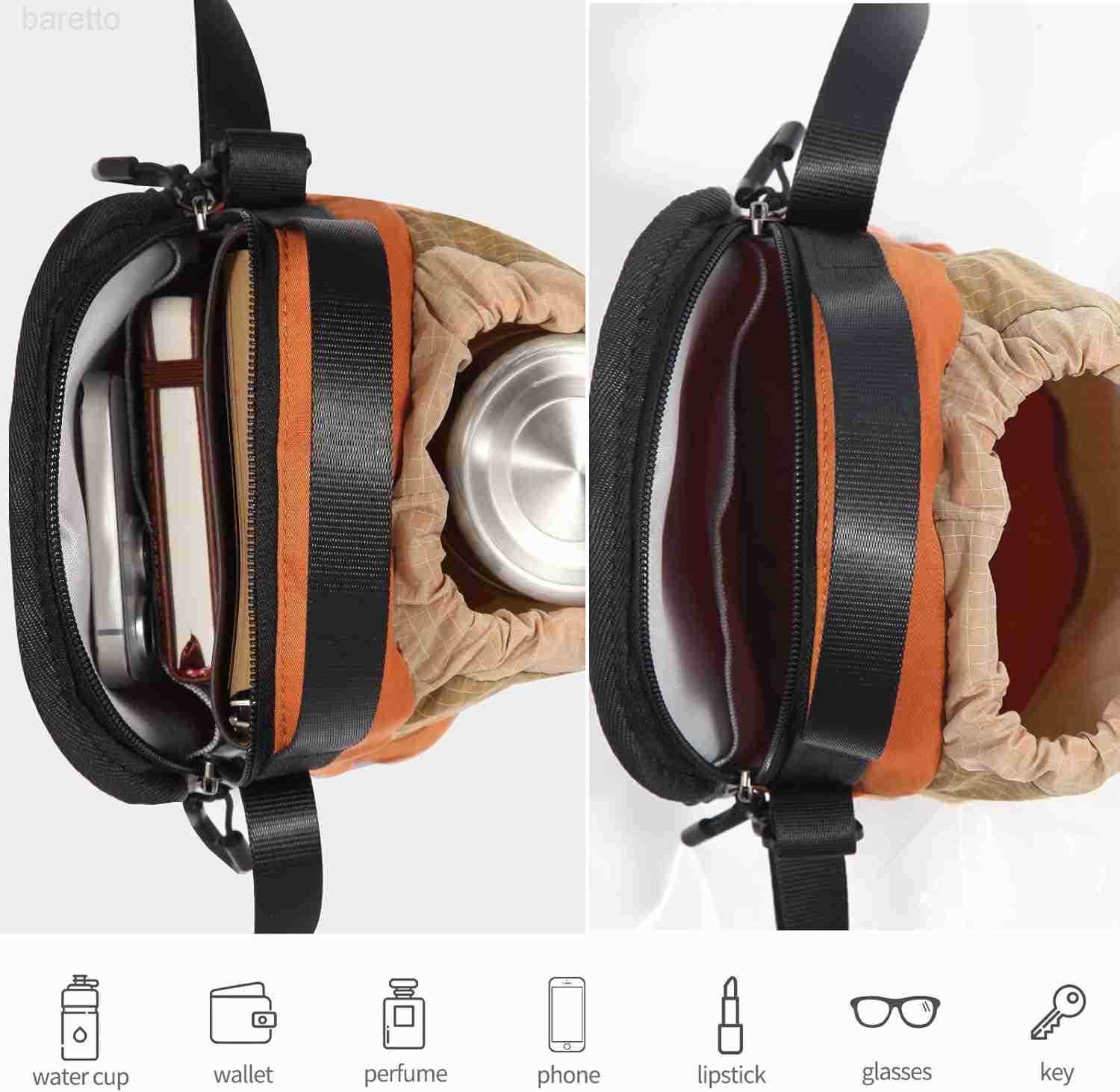 Small Crossbody Bag for Women Nylon Bucket Purse Lightweight Z251017