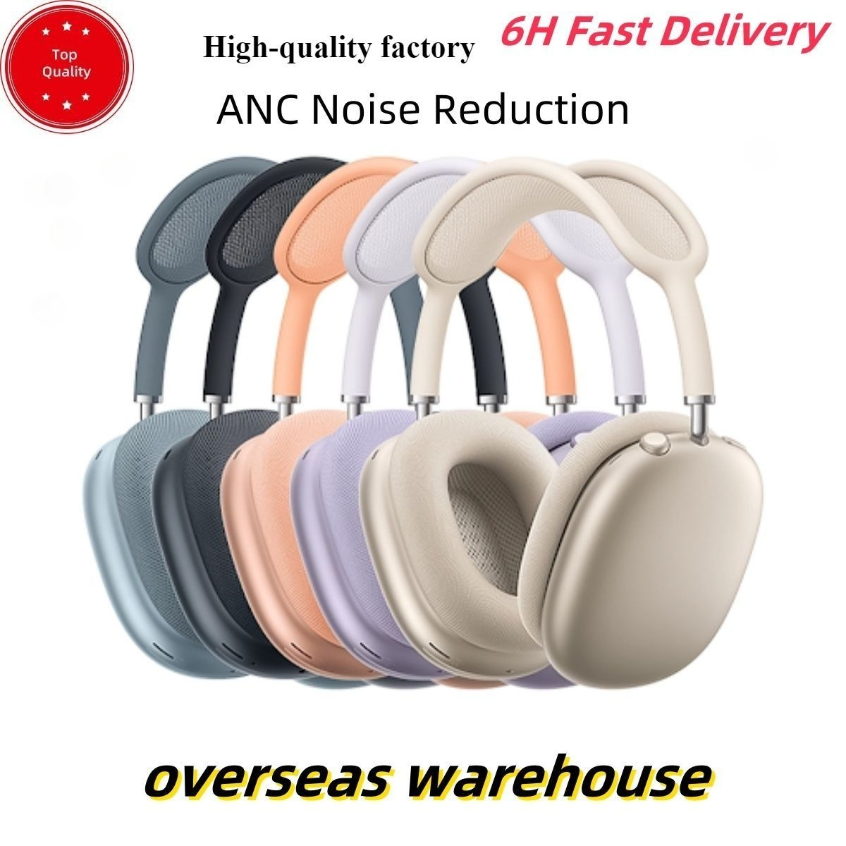 OEM High Quality USA Stock for Airpods Max USBC Bluetooth Earbuds Headphone Accessories Transparent TPU Solid Silicone Waterproof Protective Case Airpod Pro Max