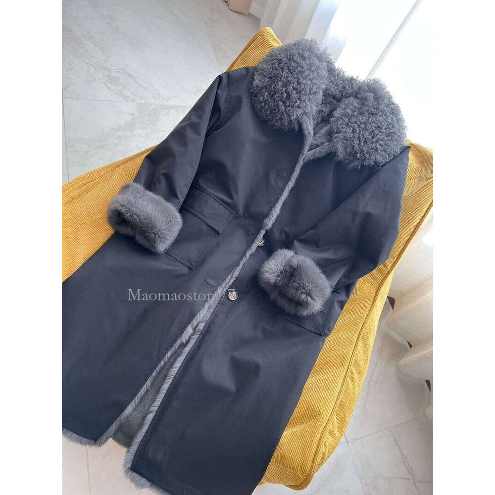 New Style Reversible Loose Wide Fur Long Parka With Lamb Collar womens coat winter jacket women