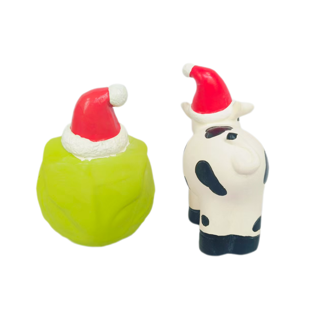 Latex Screaming Christmas Dog Toy Soft Natural Rubber Squeaky Chewy Sound Interactive Cow & Cabbage Canine Pet Toys with Bright Colors for Small & Med