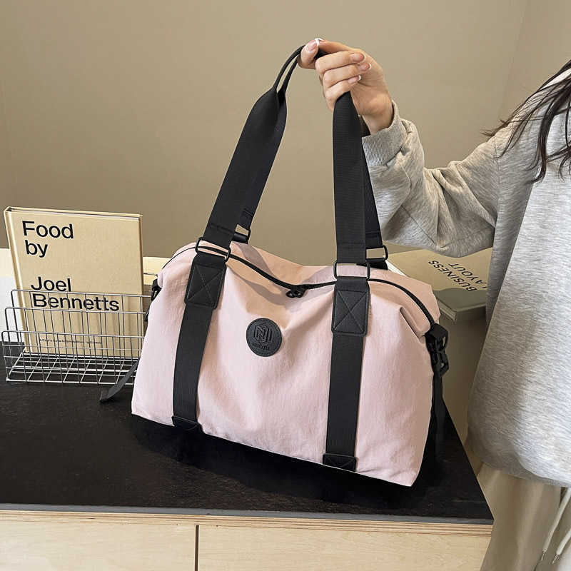 New Korean Style Simple Fashion Gym Bag Large Capacity Handheld Luggage Bag for Women High-End Feel Sports Travel Bag