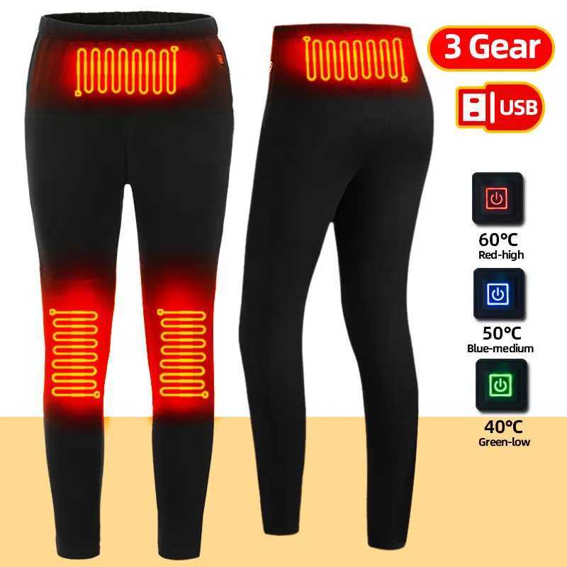 Winter Heated Pants Men Usb Electric Pants Heating Women Plus Velvet Rechargeable Thermal Heating Trousers Warm Clothes Skiing H251017