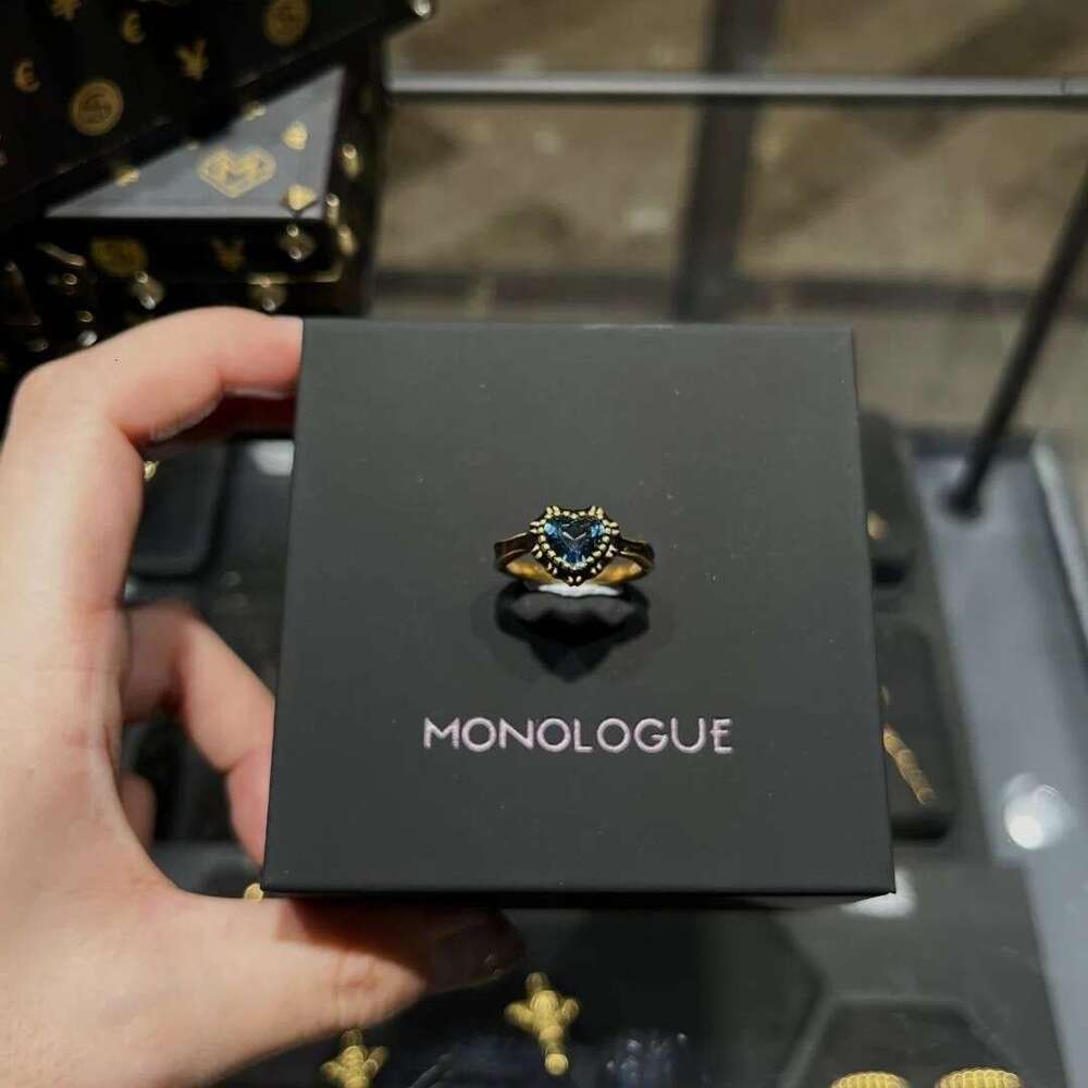 New Ocean Heart Food High-End Versatile Black Gold Ring