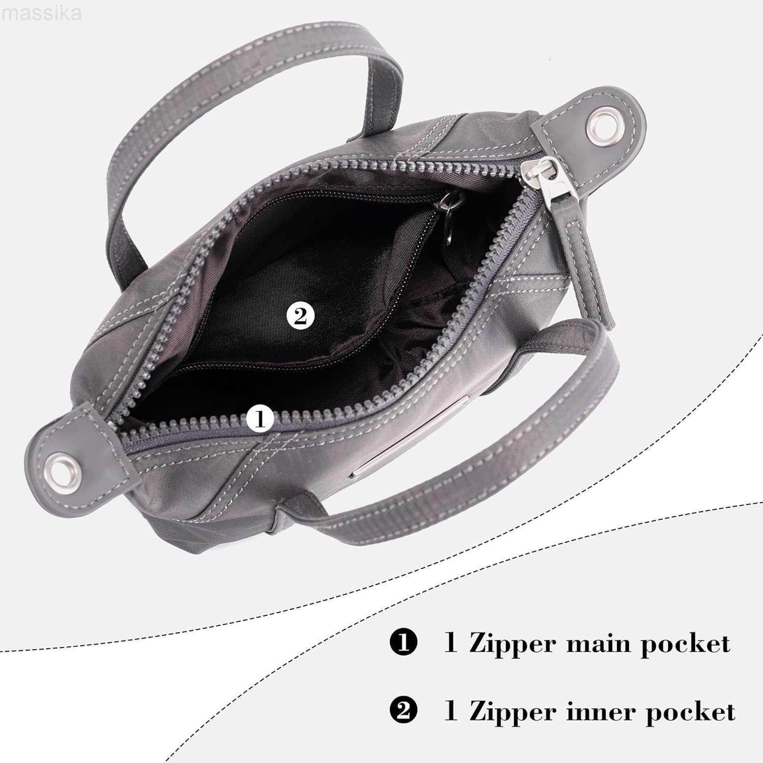 NEICOA Mini Tote Bag for WomenSmall Crossbody Bags with ZipperLightweight Nylon Purse for Daily Use M251017