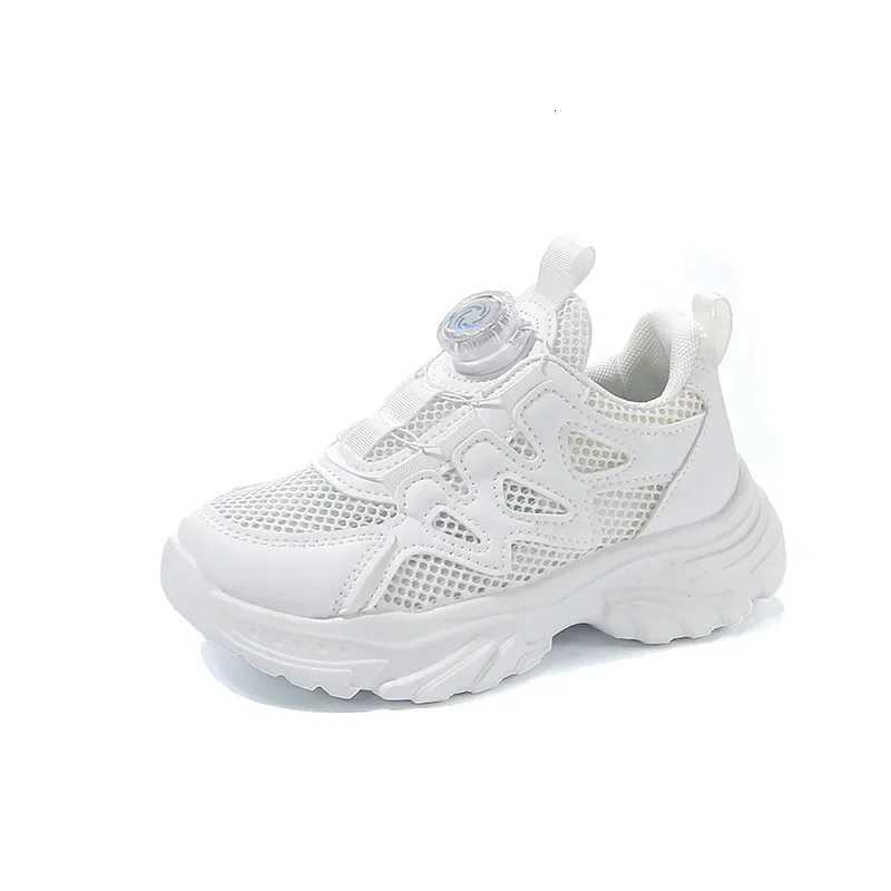 Kids Running Shoes Rotating Button Children Sports Shoes Mesh Breathable 2025 Brand New Children Sneakers Thick ComfortableT251017