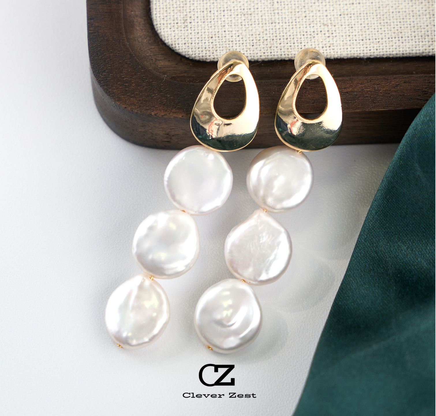 Natural Baroque White Pearl Stud Earrings 14K Gold-Filled Fashion Versatile and Trendy Anniversary Gift Bestie Gift