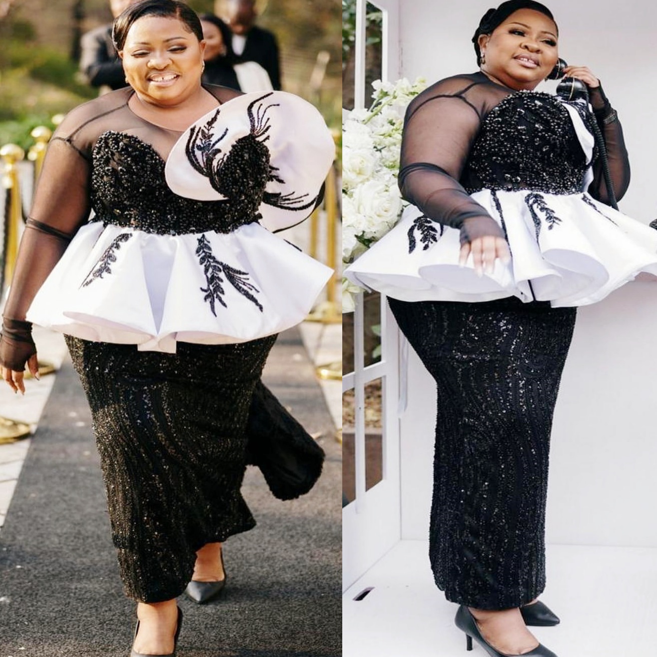 Sheath Black Plus Size Prom Dresses 2025 Lace Crystals Beaded Sheer Neck Evening Formal Party Second Birthday Engagement Gowns Dress For Special Occas