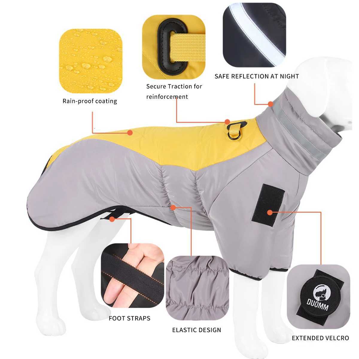 Windproof Dog Coat Winter dog coats Outdoor Warm Cape Type Reflective With Dog Name Sticker Pet ClothesW251017